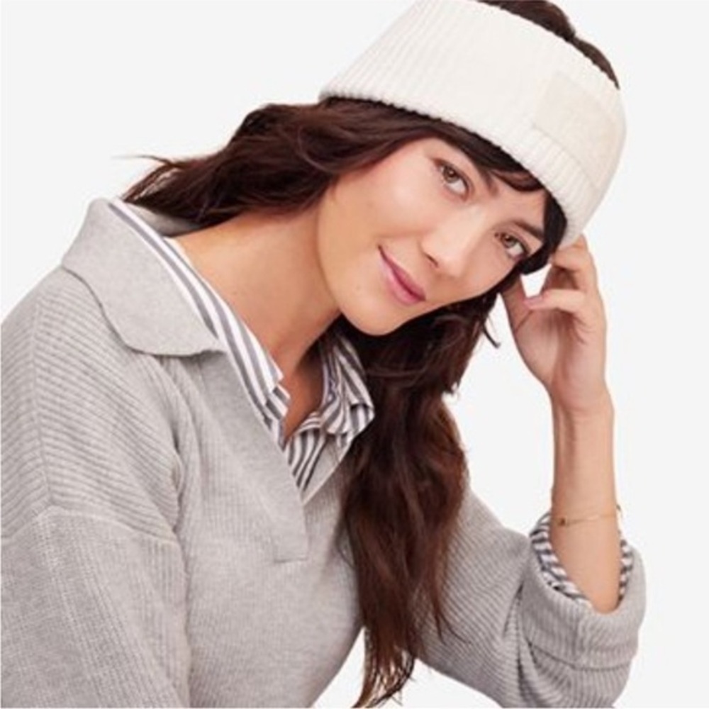 Coach White Knit Headband
